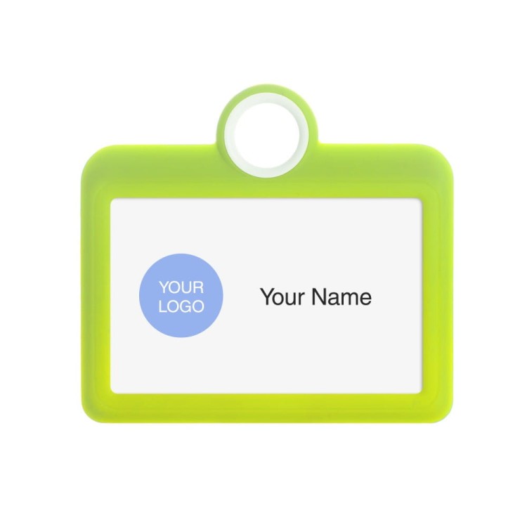 Colourful Badge on a Lanyard Yellow 85 x 54 mm ID Badge Holder Plate Name Badge Pendant Silicone Badge Holder 8.5 x 5.5 cm