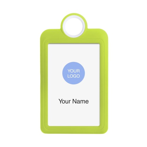Colourful Badge on a Lanyard Yellow 54 x 85 mm ID Badge Holder Plate Name Badge Pendant Silicone Badge Holder 5.4 x 8.5 cm