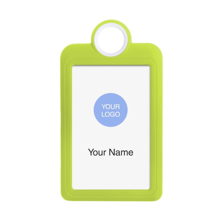 Colourful Badge on a Lanyard Yellow 54 x 85 mm ID Badge Holder Plate Name Badge Pendant Silicone Badge Holder 5.4 x 8.5 cm