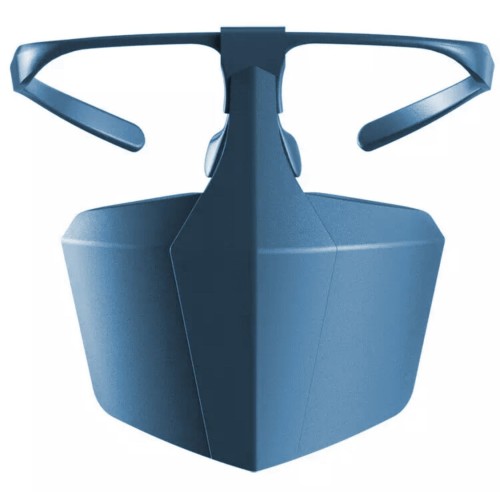 Protective Face Shield with Earmuffs and Eyeglass Holder Blue Plastic Nose and Mouth Protector Face Shield