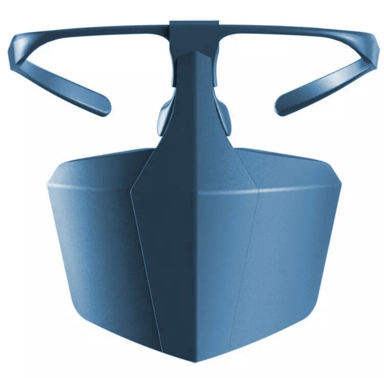 Protective Face Shield with Earmuffs and Eyeglass Holder Blue Plastic Nose and Mouth Protector Face Shield