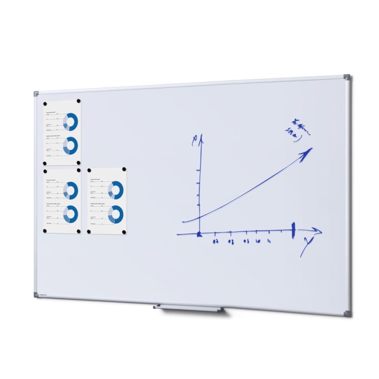 SCRITTO® Magnetic Dry-Wipe Board 150 x 100 cm Enameled White Magnetic Dry-Wipe Board for School or Office for Writing with a Marker Pen with a Felt-tip Pen