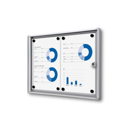 XS 2xA4 Magnetic Display Cabinet 44X31 cm Closed with a Key for Internal Use,  Internal Display, Advertising Display, Information Display, Notice Board