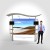 Linear Executive Wave Stand exhibition set 3 x 2.5 m (2 LCD holders + 4 shelves for leaflets)
