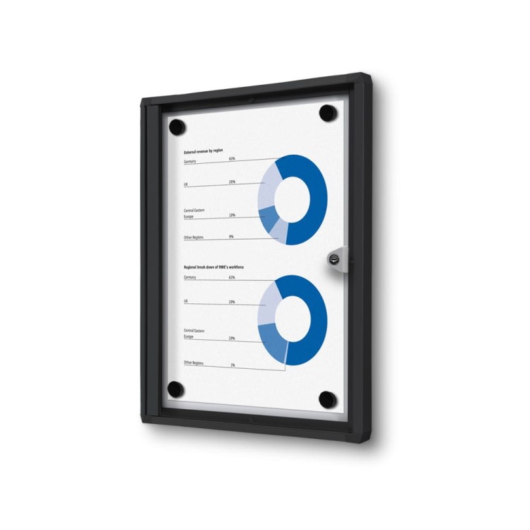 XS 1xA4 Magnetic Display Cabinet 22X31 cm Closed with a Key for Internal Use,  Internal Display, Advertising Display, Information Display, Notice Board