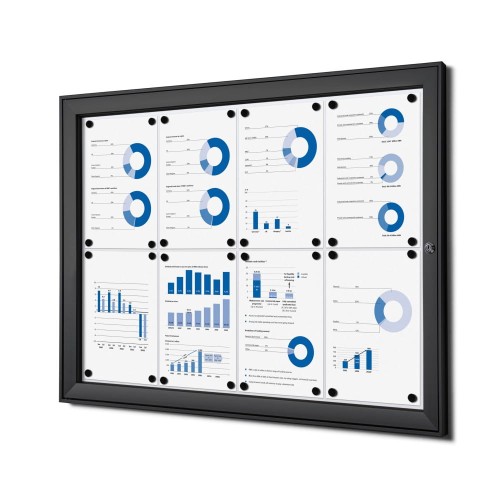 SCS 8xA4 Magnetic Display Case 88x61 cm Closed with a Key for Indoor Use, Indoor and Outdoor Display Cabinet, Advertising Display Case, Information Display Case, Notice Board, Information Board