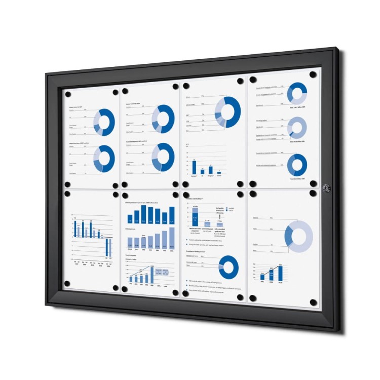 SCS 8xA4 Magnetic Display Case 88x61 cm Closed with a Key for Indoor Use, Indoor and Outdoor Display Cabinet, Advertising Display Case, Information Display Case, Notice Board, Information Board