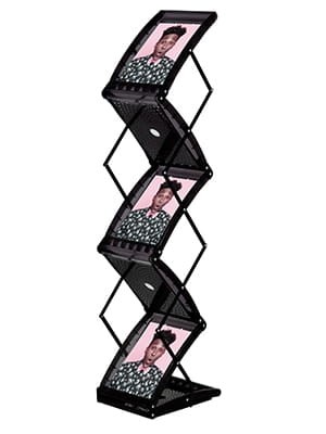 Folded A4 Leaflet Stand. Black PVC