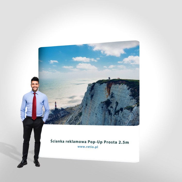 Straight Pop-Up Stand - Premium 2,5 x 2,2 m with single-sided printout