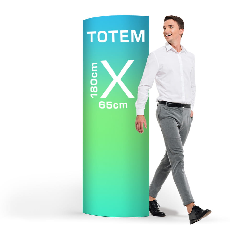 Totem tekturowy, elipsa z nadrukiem indywidualnym - 65 x 180 cm