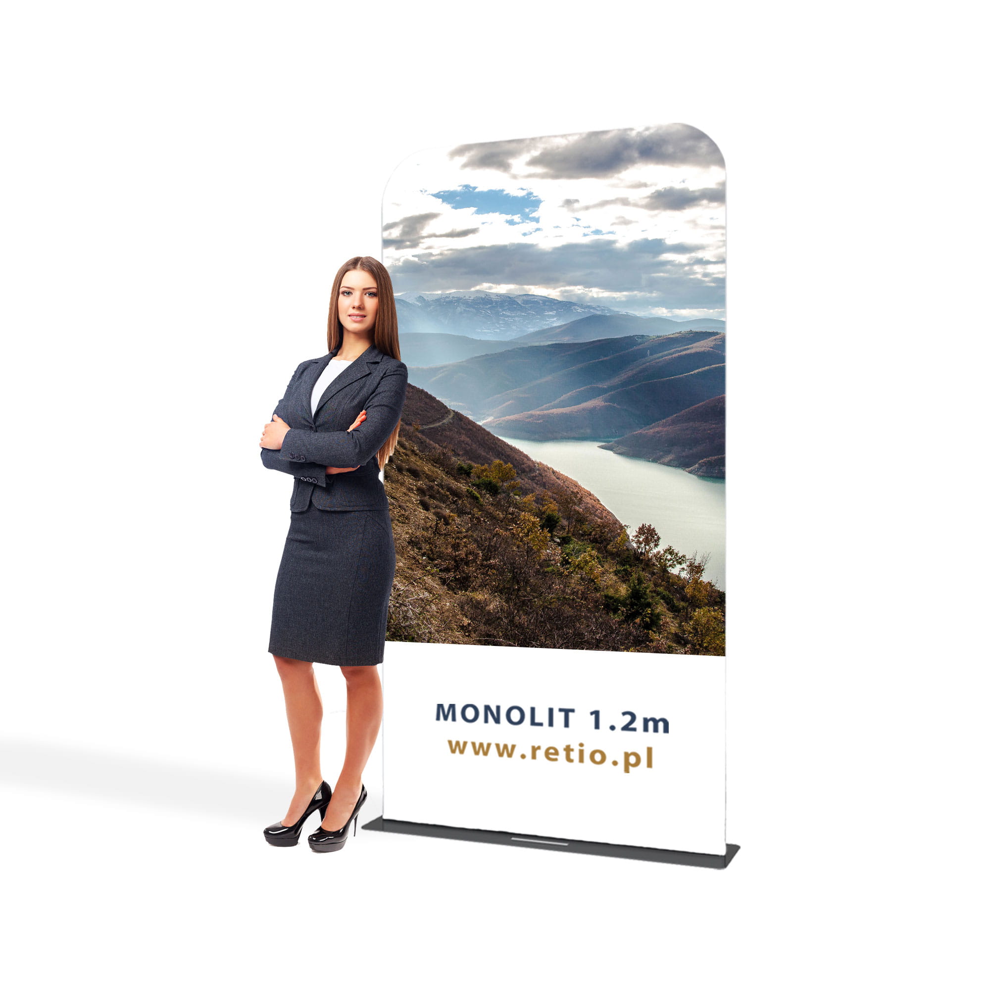 Monolith fabric stand 1,2 x 2,3 m with a single-sided printout