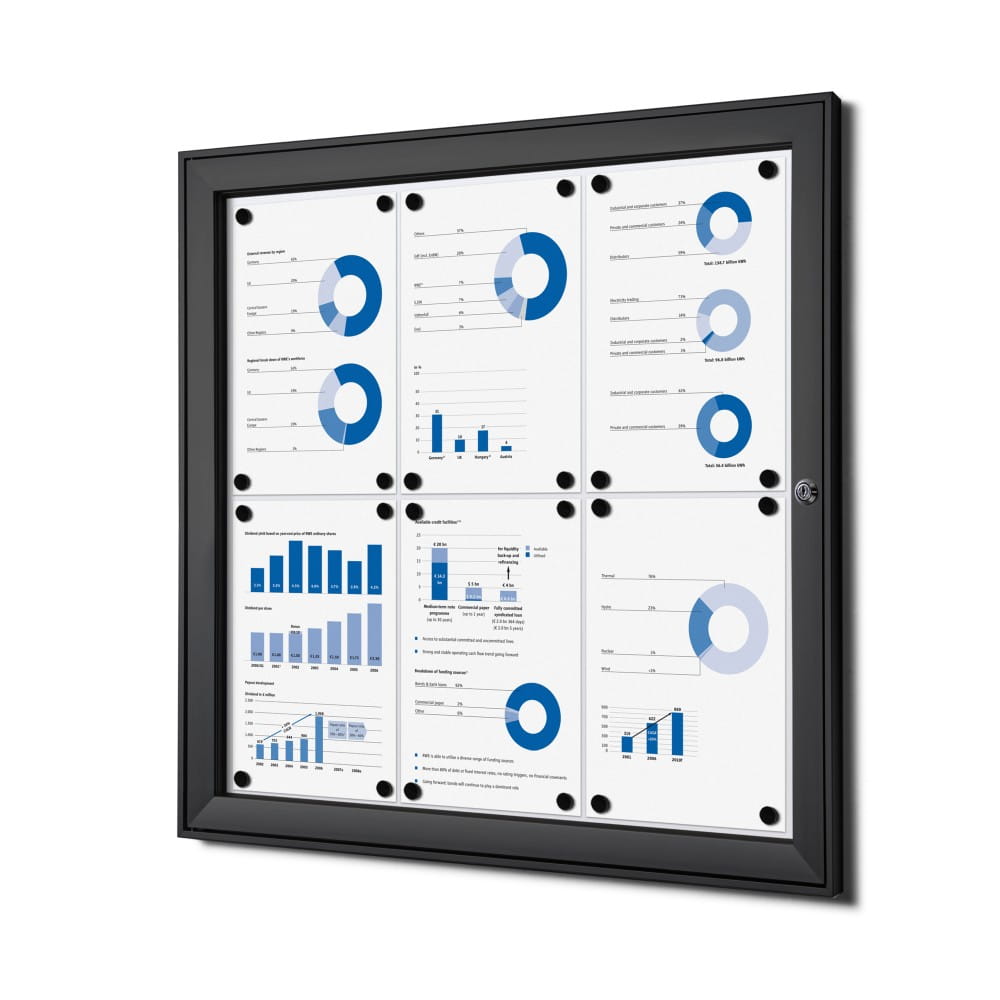 SCS 6xA4 Magnetic Display Case 66x61 cm Closed with a Key for Indoor Use, Indoor and Outdoor Display Cabinet, Advertising Display Case, Information Display Case, Notice Board, Information Board