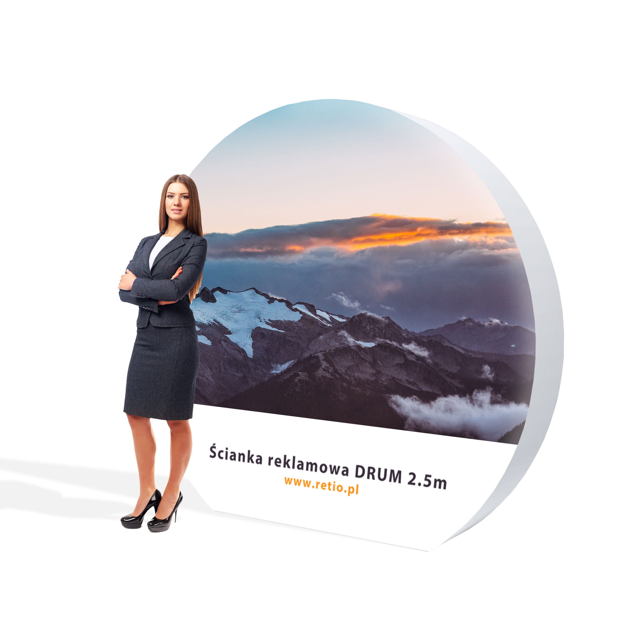 Fabric Advertising Wall Double-Sided 3D Half Moon - LARGE - 2280 x 2500 mm