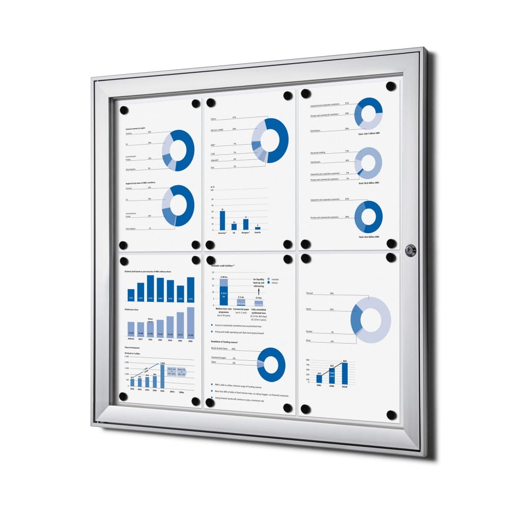 SCS 6xA4 Magnetic Display Case 66x61 cm Closed with a Key for Indoor Use, Indoor and Outdoor Display Cabinet, Advertising Display Case, Information Display Case, Notice Board, Information Board