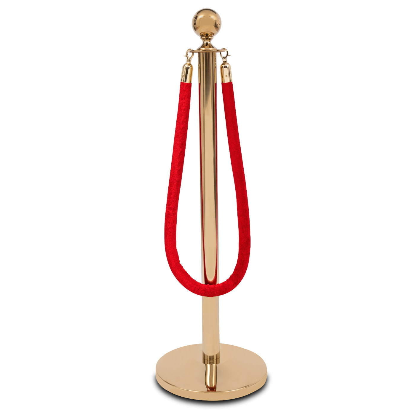 Barrier post with red rope