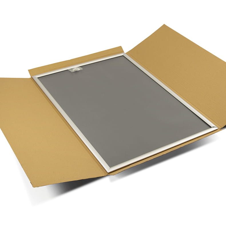 Ramka plakatowa OWZ B2 (70 x 50 cm) aluminiowa srebrna z prostym narożnikiem rama ramka plakatowa OWZ ścienna na plakat na zdjęcia profil 25 mm