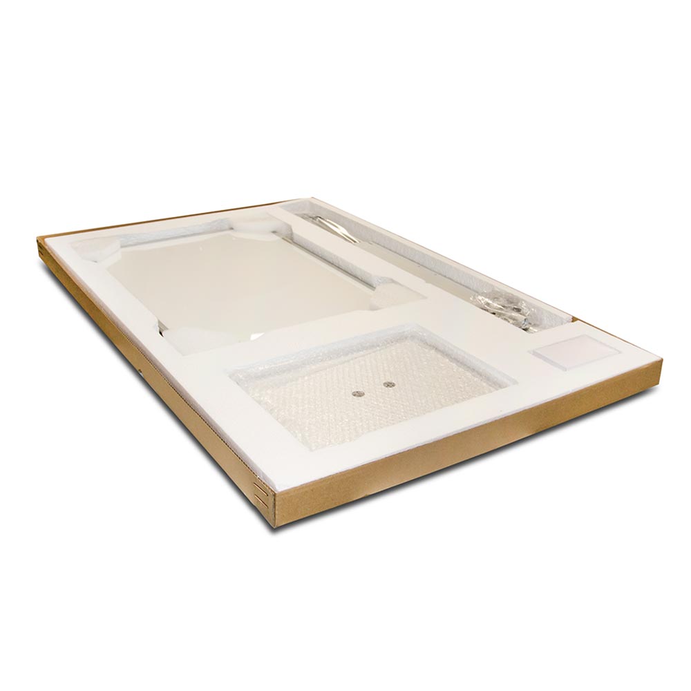 Stojak informacyjny regulowany z podświetlaną ramką OWZ w formacie A2 (420x297 mm) - srebrny