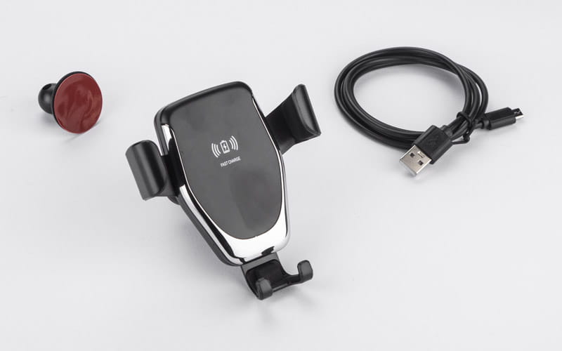 Uchwyt do telefonu z ładowarką indukcyjną GARI 15W- II gatunek czarny