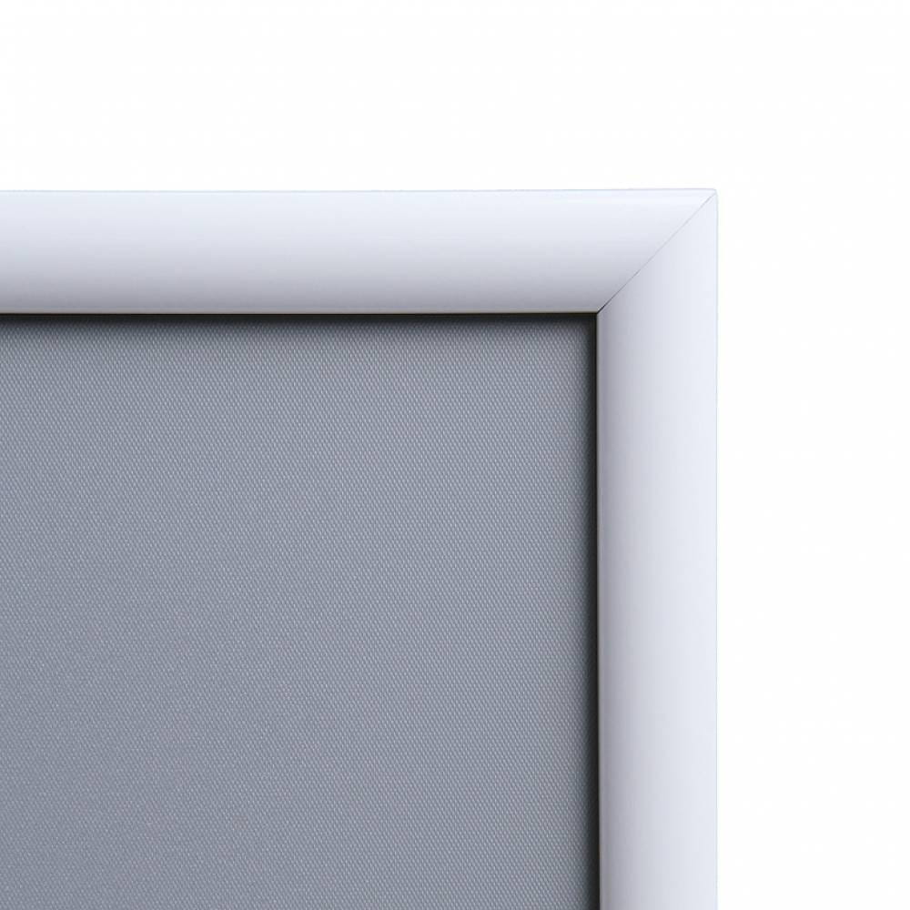 Ramka zatrzaskowa KRAST B1 (70,0 x 100,0 cm) aluminiowa biała z ostrym prostym narożnikiem rama ramka plakatowa OWZ ścienna na plakat na zdjęcia profil 25 mm