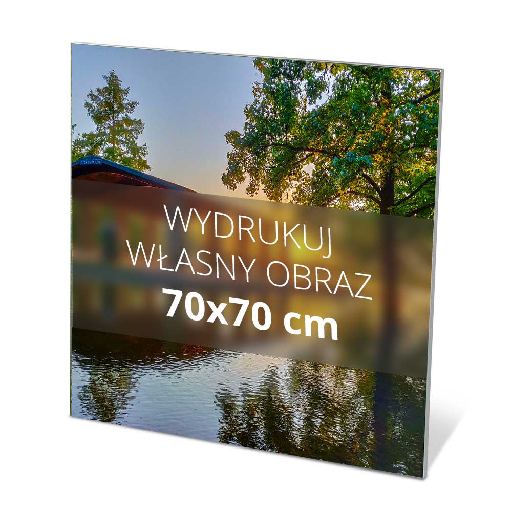 Obraz tekstylny 70 x 70 cm na ramie aluminiowej 20 mm z własnym wydrukiem i łatwym systemem wymiany