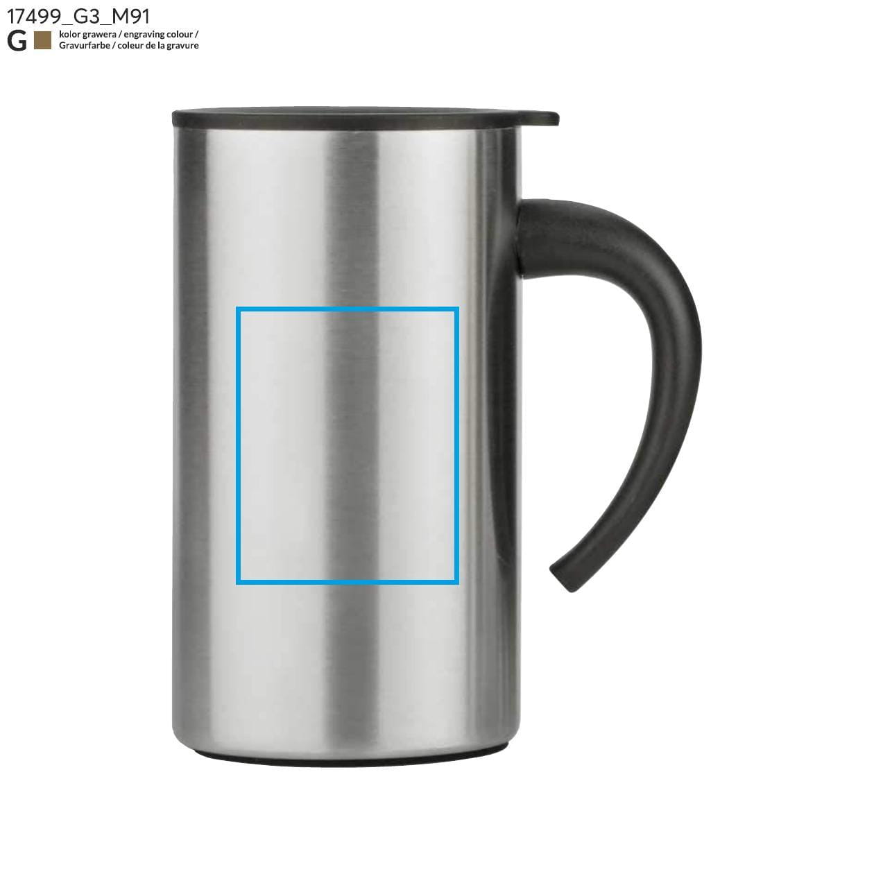 Zestaw upominkowy ACON (Termos 500ml, 2 kubki 260ml) srebrny