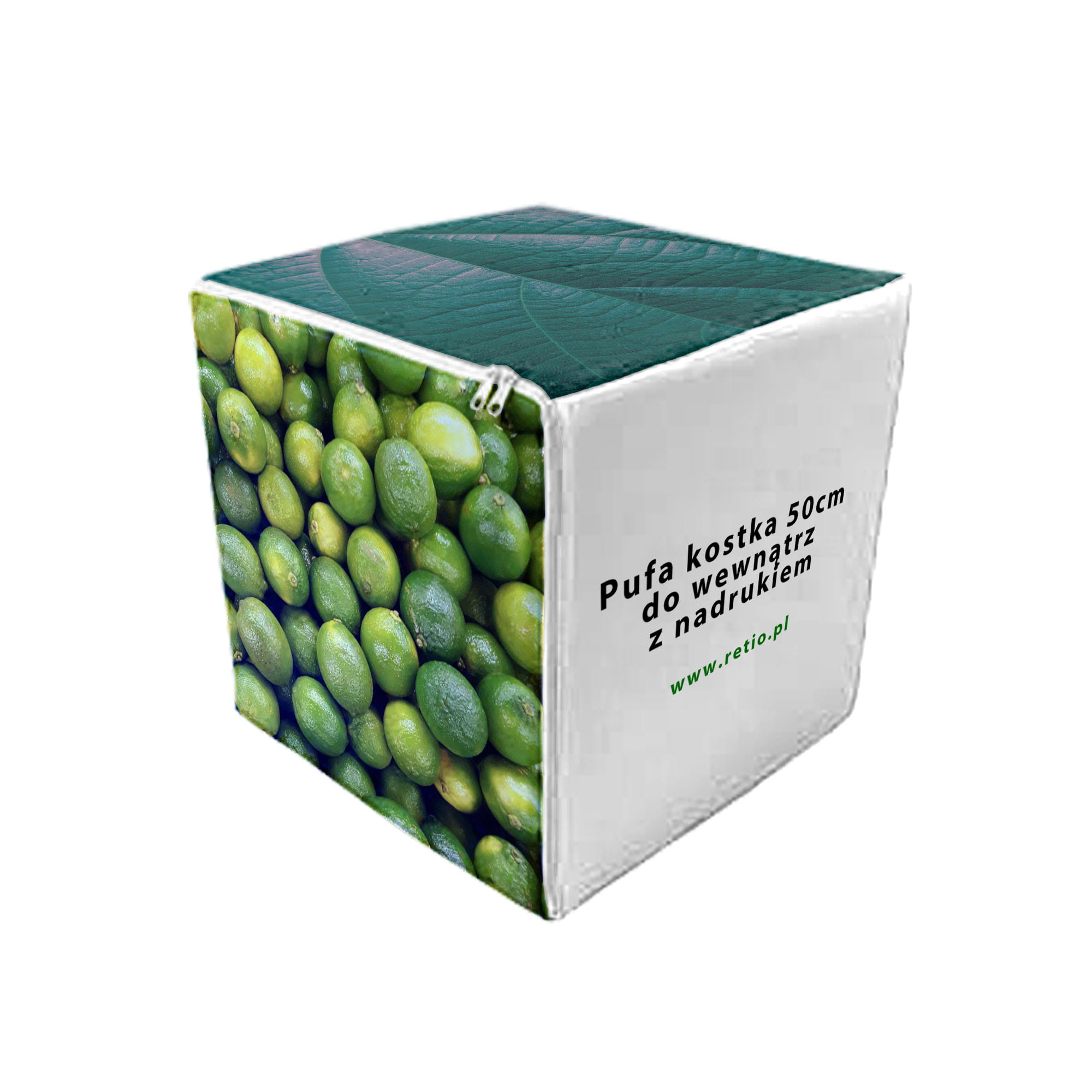 Adverising Foam Cube 50cm with a print for indoor use