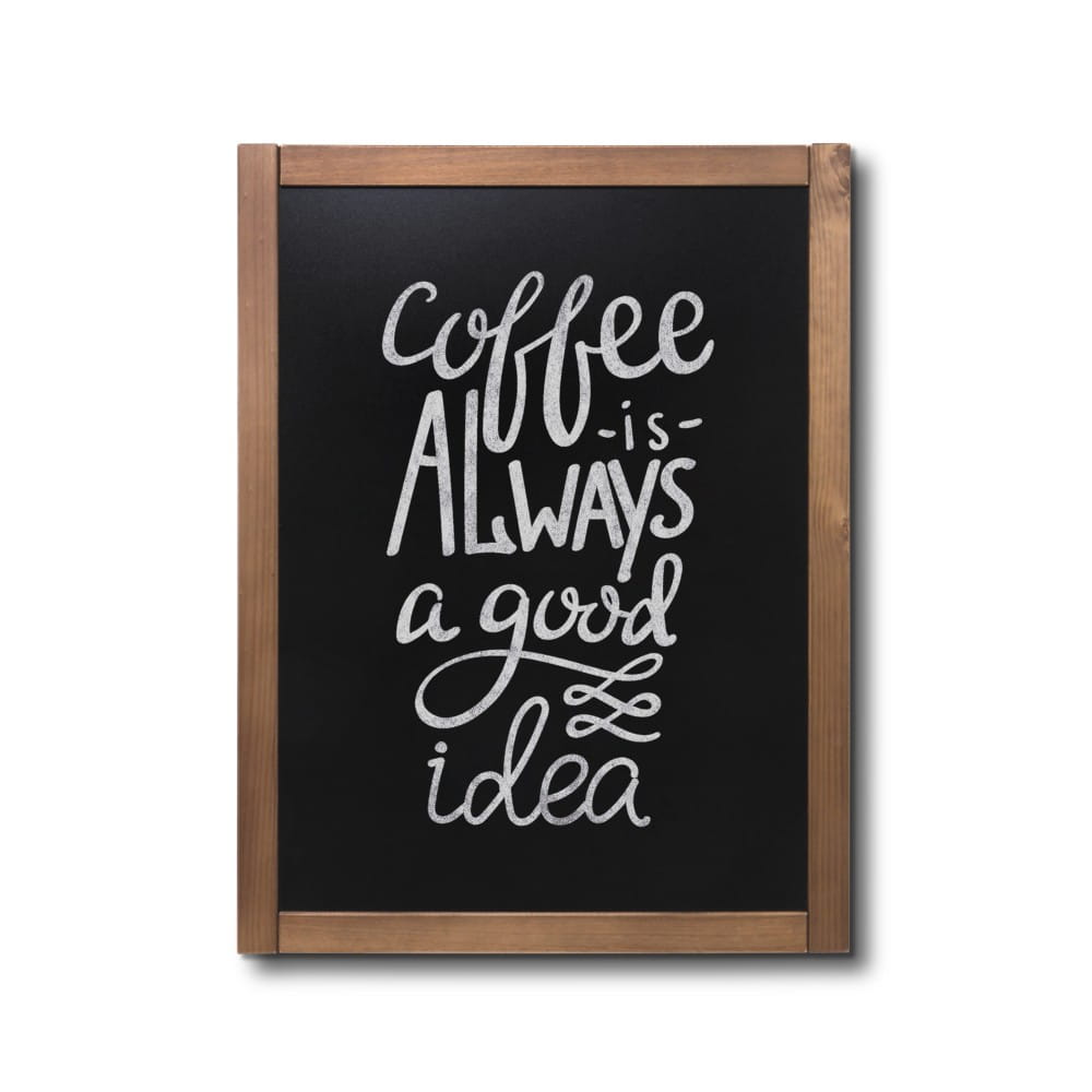 NATURE Classic Chalkboard  Light brown 60 x 80 cm, Wooden Chalkboard with a Black Surface for Writing with Chalk Markers