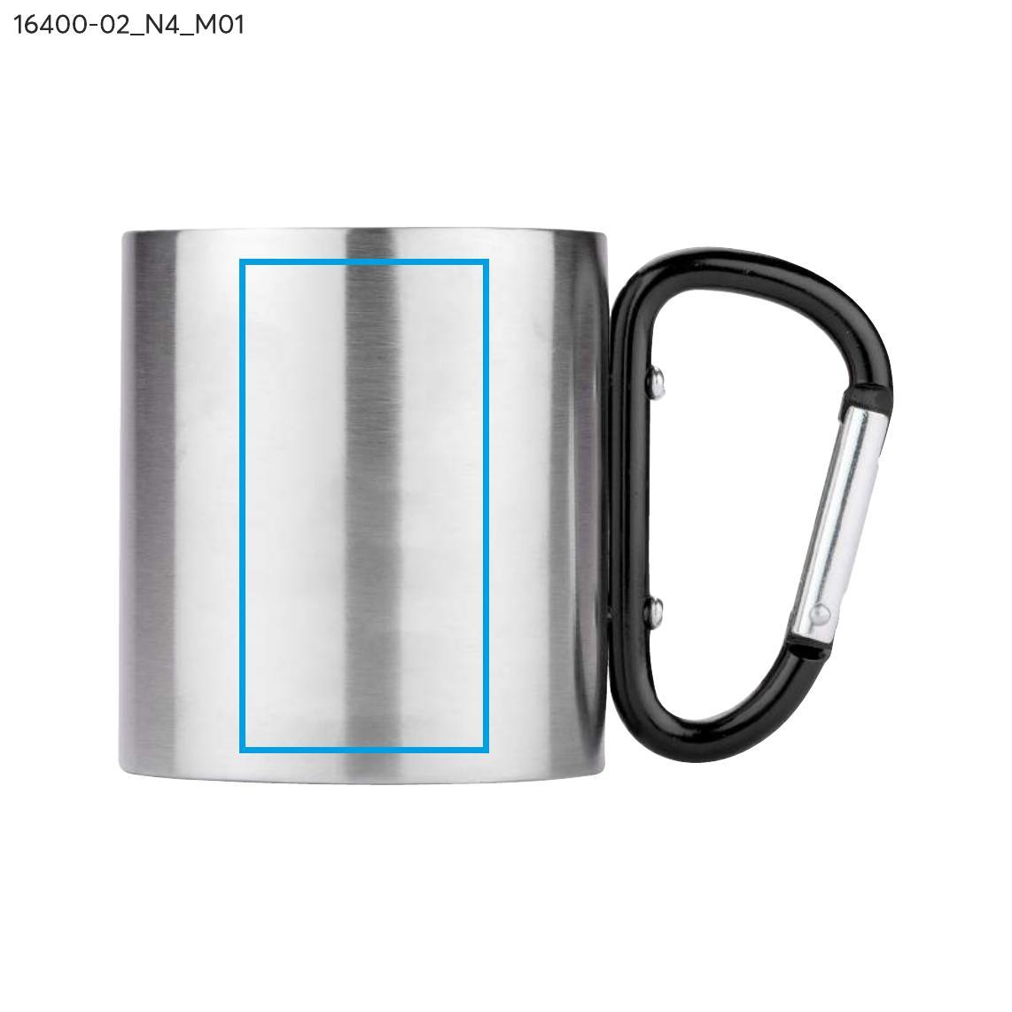 Kubek z karabińczykiem CAMPIC 200 ml czarny
