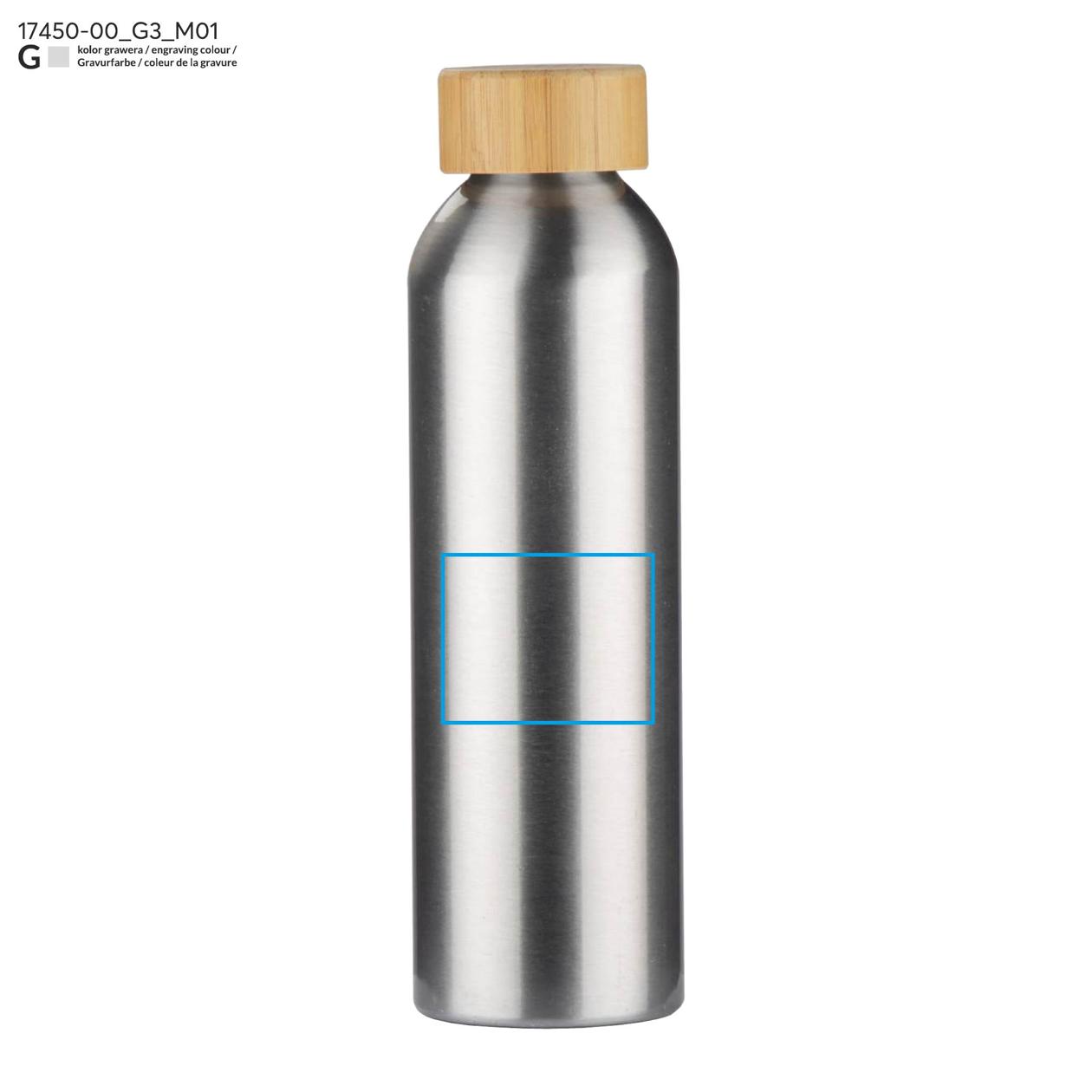 Butelka aluminiowa LIAM 600 ml srebrny z logo